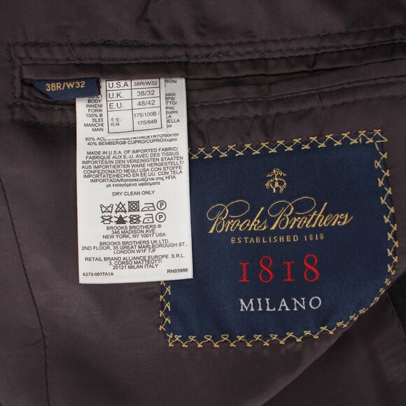 Brooks Brothers Sport Coat Men 38R Milano Estrato Wool Gray trabaldo togna 1840 - Picture 12 of 13